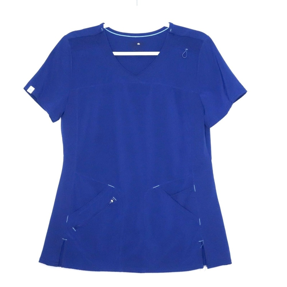 Scrubstar Women's Scrub Top Size Small Blue Short Sleeve Performance V-neck